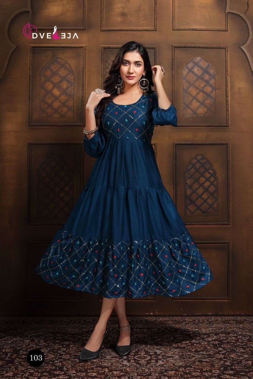 SIYA BY DVEEJA 101 TO 108 SERIES DESIGNER STYLISH FANCY COLORFUL BEAUTIFUL PARTY WEAR & ETHNIC WEAR COLLECTION HEAVY RAYON KURTIS AT WHOLESALE PRICE