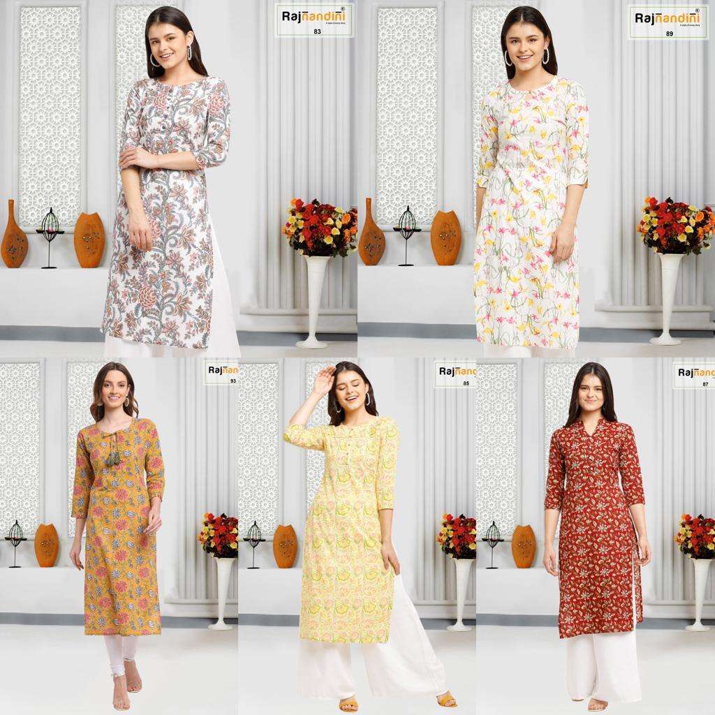 PRINT VOL-14 BY RAJNANDINI DESIGNER STYLISH FANCY COLORFUL BEAUTIFUL PARTY WEAR & ETHNIC WEAR COLLECTION PURE COTTON PRINT KURTIS AT WHOLESALE PRICE