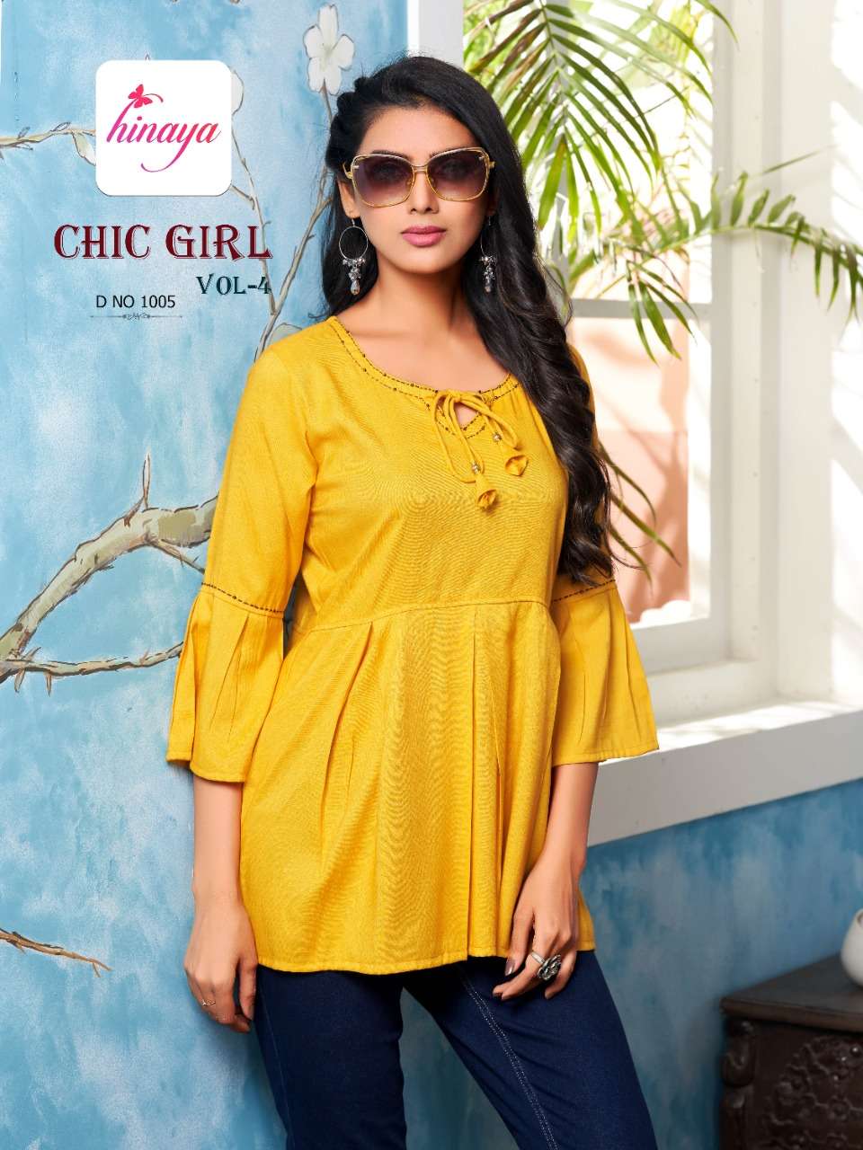 CHIC GIRL VOL-4 BY HINAYA 1001 TO 1010 SERIES BEAUTIFUL STYLISH FANCY COLORFUL CASUAL WEAR & ETHNIC WEAR RAYON TWO TONE TOPS AT WHOLESALE PRICE