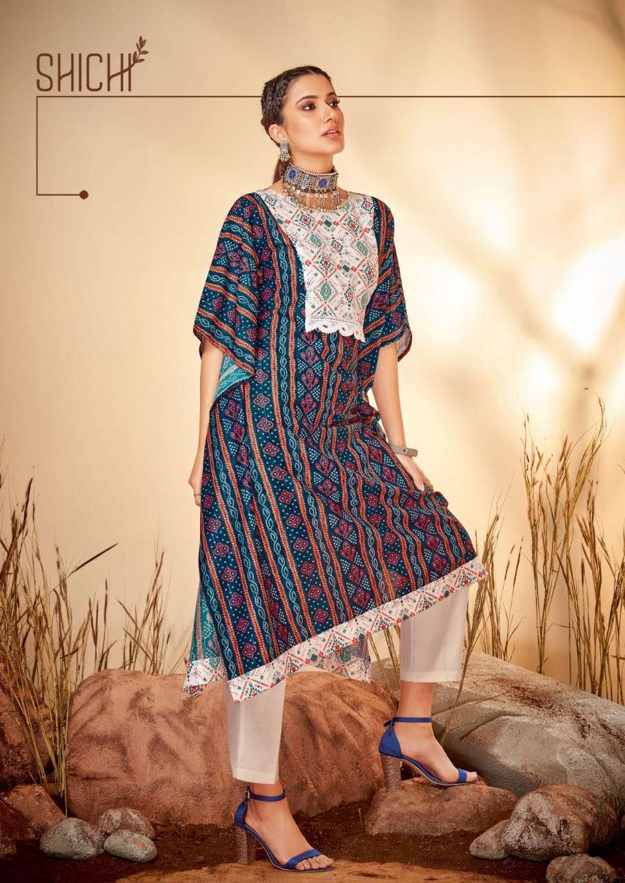 KAYA BY SHICHI 31 TO 36 SERIES DESIGNER STYLISH FANCY COLORFUL BEAUTIFUL PARTY WEAR & ETHNIC WEAR COLLECTION MUSLIN VISCOSE KURTIS AT WHOLESALE PRICE