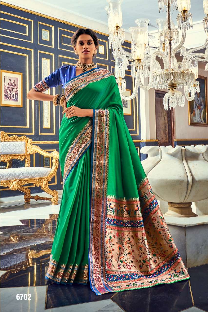 Aarshati Silk By Rajyog 6701 To 6706 Series Indian Traditional Wear Collection Beautiful Stylish Fancy Colorful Party Wear & Occasional Wear Banarasi Silk Sarees At Wholesale Price