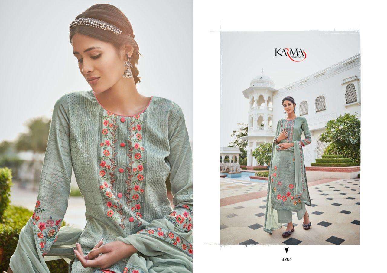 LAMHAA VOL-5 BY KARMA TRENDZ 3204 TO 3210 SERIES BEAUTIFUL COLORFUL STYLISH PRETTY PARTY WEAR CASUAL WEAR OCCASIONAL WEAR PURE JAM COTTON DIGITAL PRINT DRESSES AT WHOLESALE PRICE