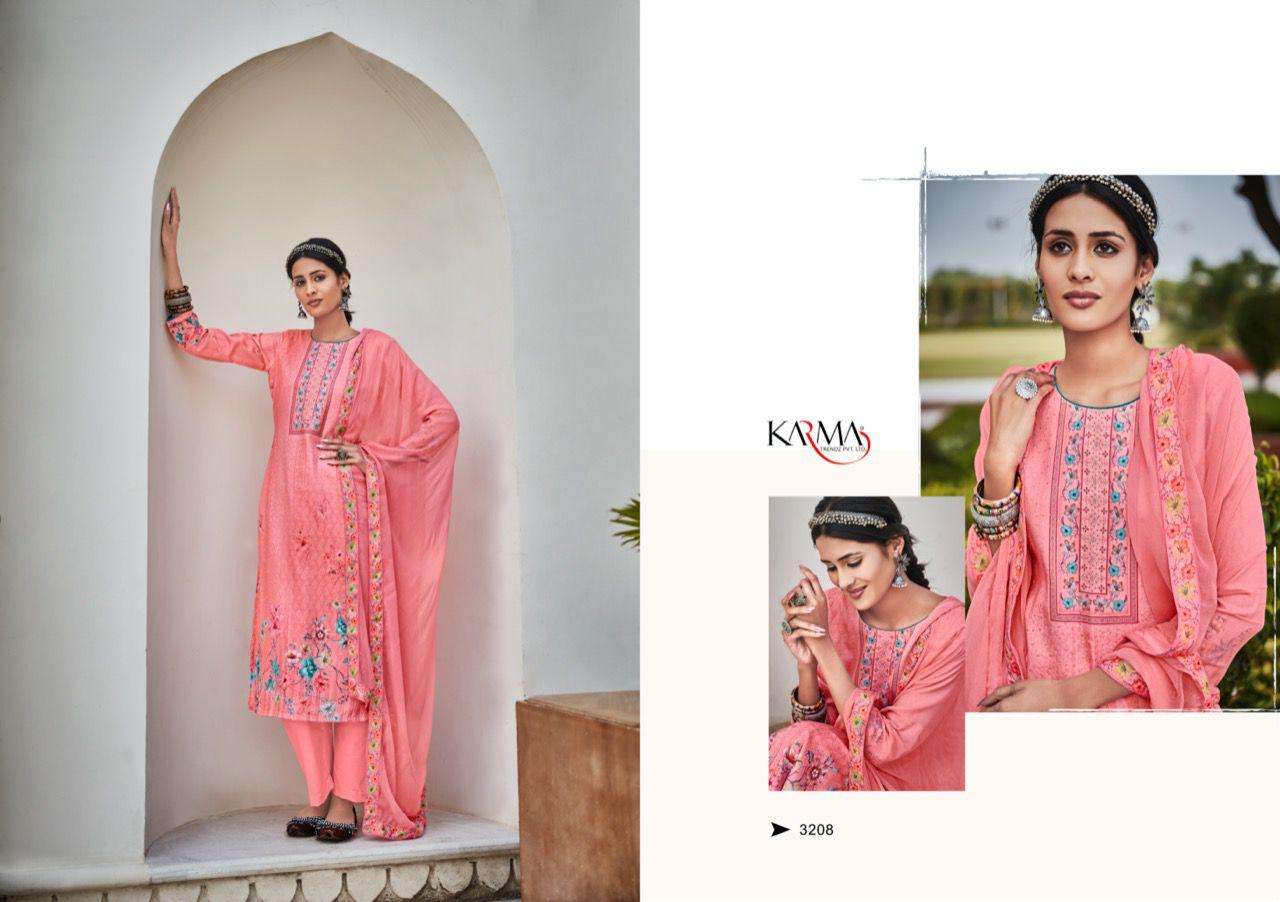 LAMHAA VOL-5 BY KARMA TRENDZ 3204 TO 3210 SERIES BEAUTIFUL COLORFUL STYLISH PRETTY PARTY WEAR CASUAL WEAR OCCASIONAL WEAR PURE JAM COTTON DIGITAL PRINT DRESSES AT WHOLESALE PRICE