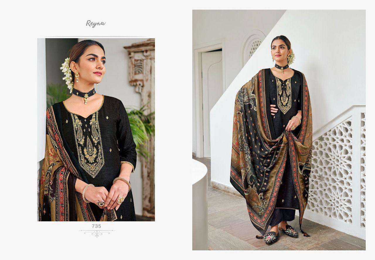 MAKTUB BY REYNA 731 TO 738 SERIES BEAUTIFUL SUITS COLORFUL STYLISH FANCY CASUAL WEAR & ETHNIC WEAR PURE BEMBERG SILK DRESSES AT WHOLESALE PRICE