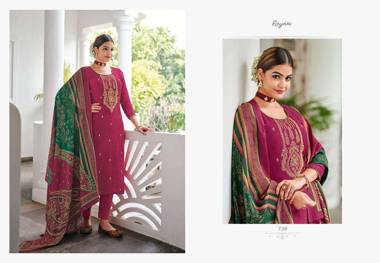 MAKTUB BY REYNA 731 TO 738 SERIES BEAUTIFUL SUITS COLORFUL STYLISH FANCY CASUAL WEAR & ETHNIC WEAR PURE BEMBERG SILK DRESSES AT WHOLESALE PRICE