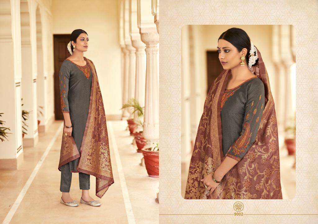 AMBER BY SHIVANSH CREATION 9001 TO 9006 SERIES BEAUTIFUL SUITS COLORFUL STYLISH FANCY CASUAL WEAR & ETHNIC WEAR PURE SILK DRESSES AT WHOLESALE PRICE