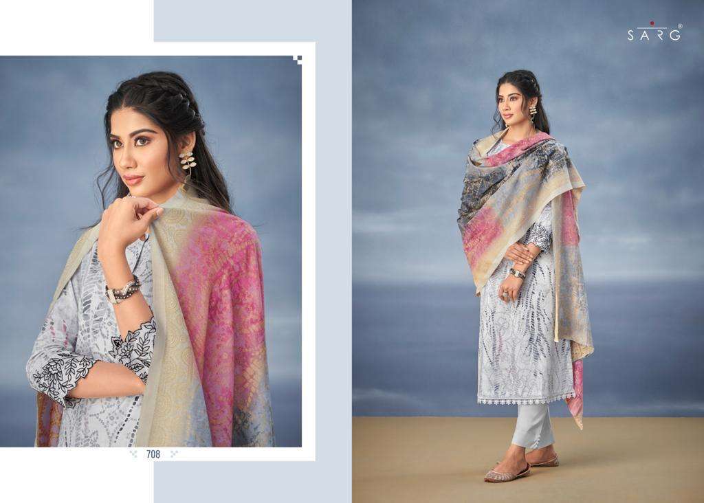NISHKA BY SARG BEAUTIFUL SUITS COLORFUL STYLISH FANCY CASUAL WEAR & ETHNIC WEAR PURE COTTON PRINT DRESSES AT WHOLESALE PRICE