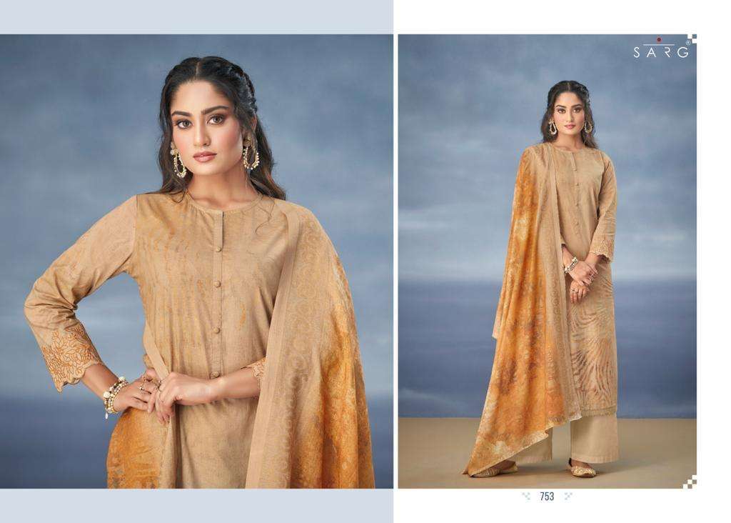 NISHKA BY SARG BEAUTIFUL SUITS COLORFUL STYLISH FANCY CASUAL WEAR & ETHNIC WEAR PURE COTTON PRINT DRESSES AT WHOLESALE PRICE