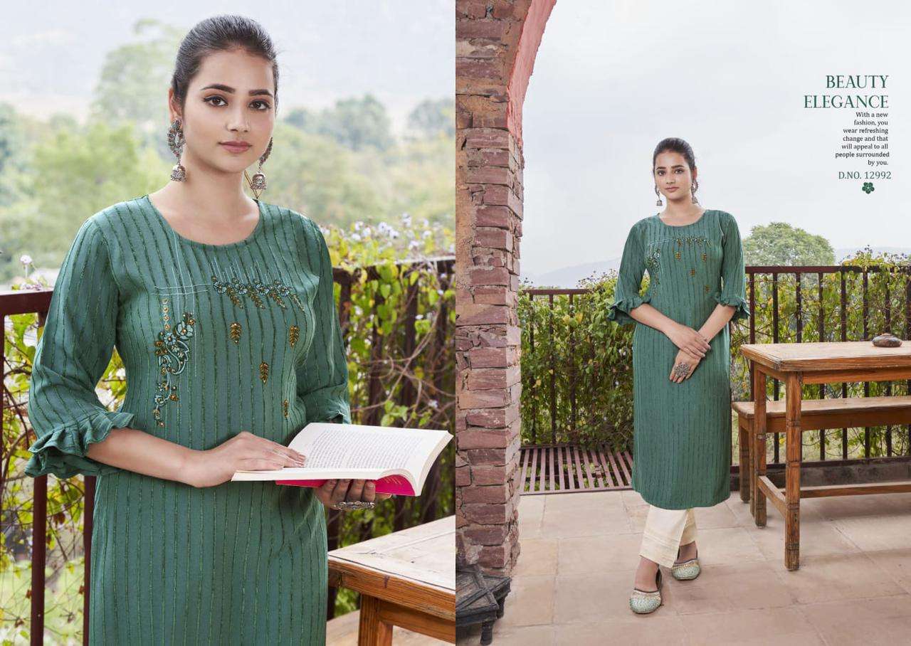 ANGEL BY KALAROOP 12991 TO 12996 SERIES DESIGNER STYLISH FANCY COLORFUL BEAUTIFUL PARTY WEAR & ETHNIC WEAR COLLECTION RAYON EMBROIDERY KURTIS AT WHOLESALE PRICE