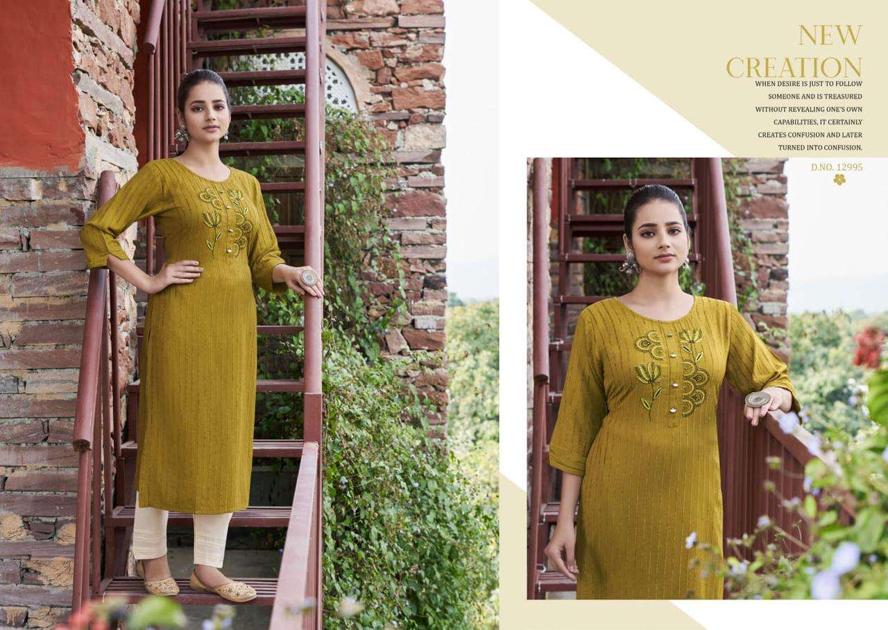 ANGEL BY KALAROOP 12991 TO 12996 SERIES DESIGNER STYLISH FANCY COLORFUL BEAUTIFUL PARTY WEAR & ETHNIC WEAR COLLECTION RAYON EMBROIDERY KURTIS AT WHOLESALE PRICE