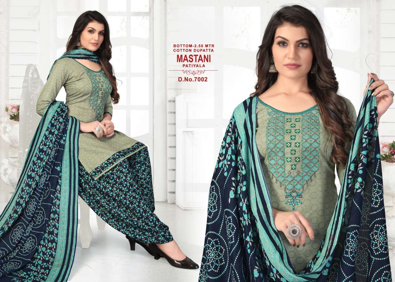 MASTANI VOL-7 BY JK COTTON CLUB 7001 TO 7012 SERIES BEAUTIFUL SUITS COLORFUL STYLISH FANCY CASUAL WEAR & ETHNIC WEAR HEAVY COTTON DRESSES AT WHOLESALE PRICE