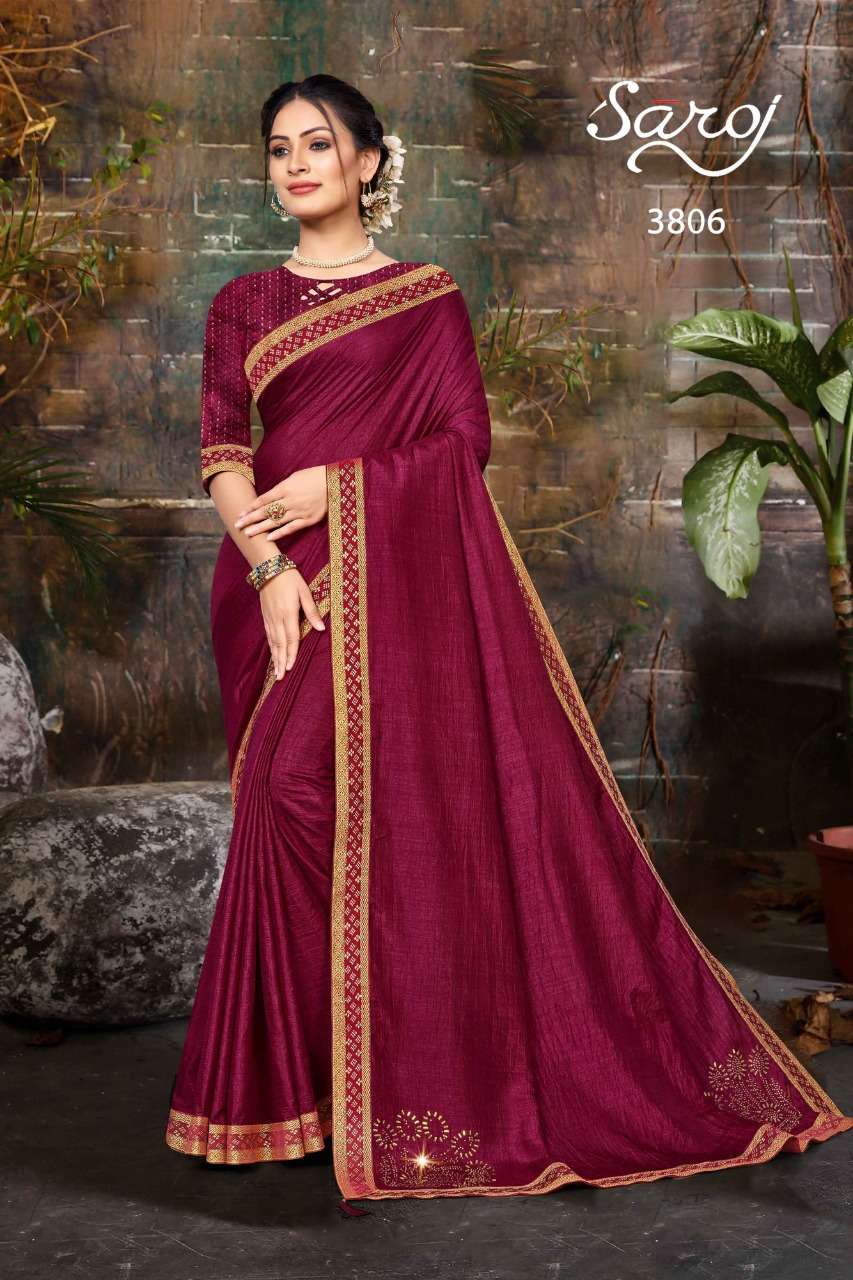 MILKYBAR BY SAROJ 3801 TO 3808 SERIES INDIAN TRADITIONAL WEAR COLLECTION BEAUTIFUL STYLISH FANCY COLORFUL PARTY WEAR & OCCASIONAL WEAR VICHITRA SILK SAREES AT WHOLESALE PRICE
