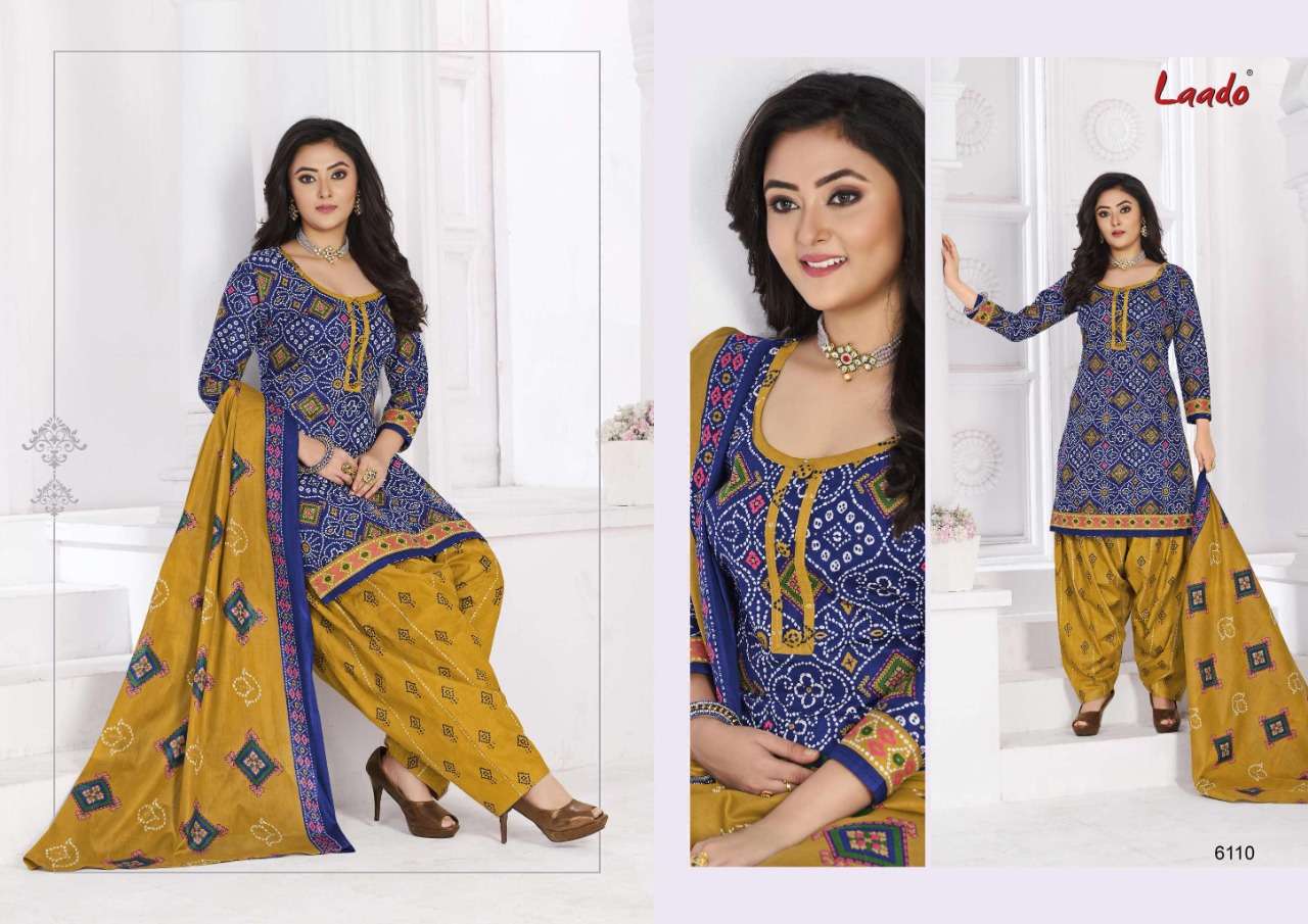 LAADO VOL-61 BY LAADO 6101 TO 6120 SERIES BEAUTIFUL SUITS STYLISH FANCY COLORFUL PARTY WEAR & OCCASIONAL WEAR PURE COTTON PRINTED DRESSES AT WHOLESALE PRICE