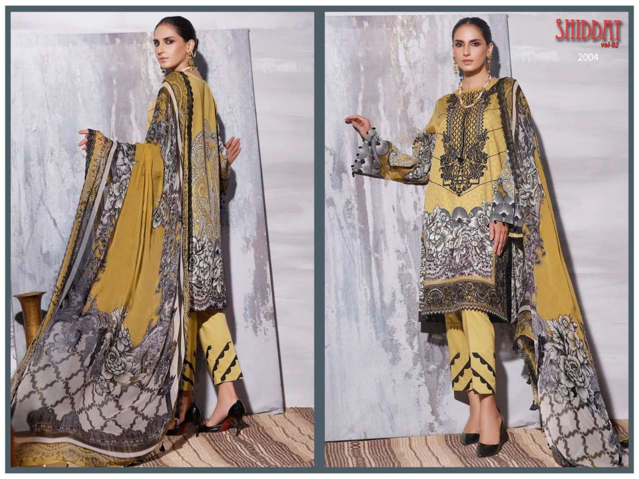 SHIDDAT VOL-2 BY AGHA NOOR 2001 TO 2008 SERIES BEAUTIFUL STYLISH PAKISTANI SUITS FANCY COLORFUL CASUAL WEAR & ETHNIC WEAR & READY TO WEAR JAM SATIN COTTON EMBROIDERED DRESSES AT WHOLESALE PRICE