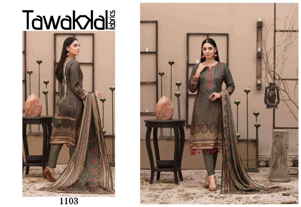 KASHISH BY TAWAKKAL FAB 1101 TO 1110 SERIES BEAUTIFUL STYLISH SUITS FANCY COLORFUL CASUAL WEAR & ETHNIC WEAR & READY TO WEAR HEAVY COTTON PRINTED DRESSES AT WHOLESALE PRICE