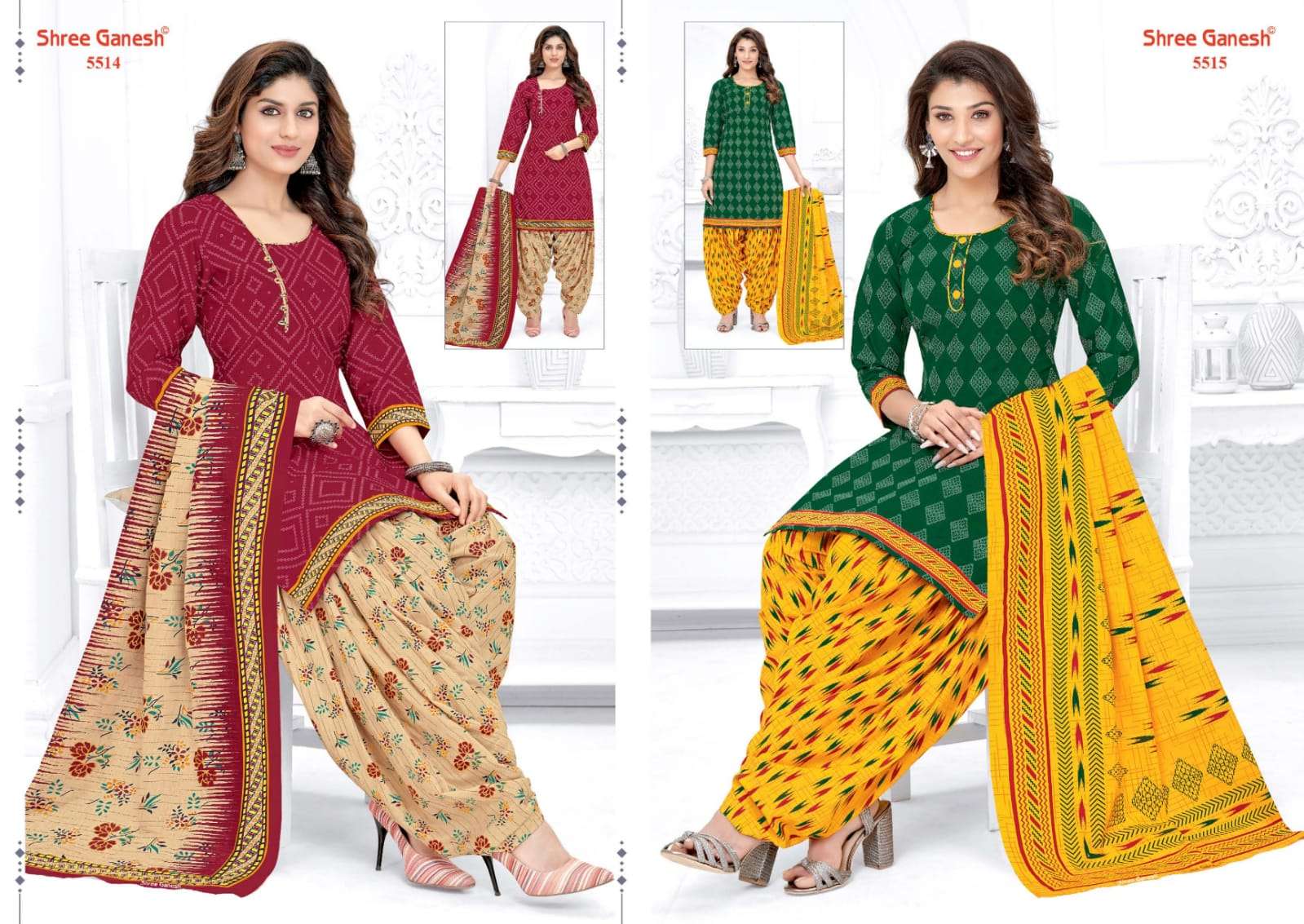 PANCHI VOL-6 BY SHREE GANESH 5501 TO 5518 SERIES BEAUTIFUL STYLISH SUITS FANCY COLORFUL CASUAL WEAR & ETHNIC WEAR & READY TO WEAR HEAVY COTTON PRINTED DRESSES AT WHOLESALE PRICE