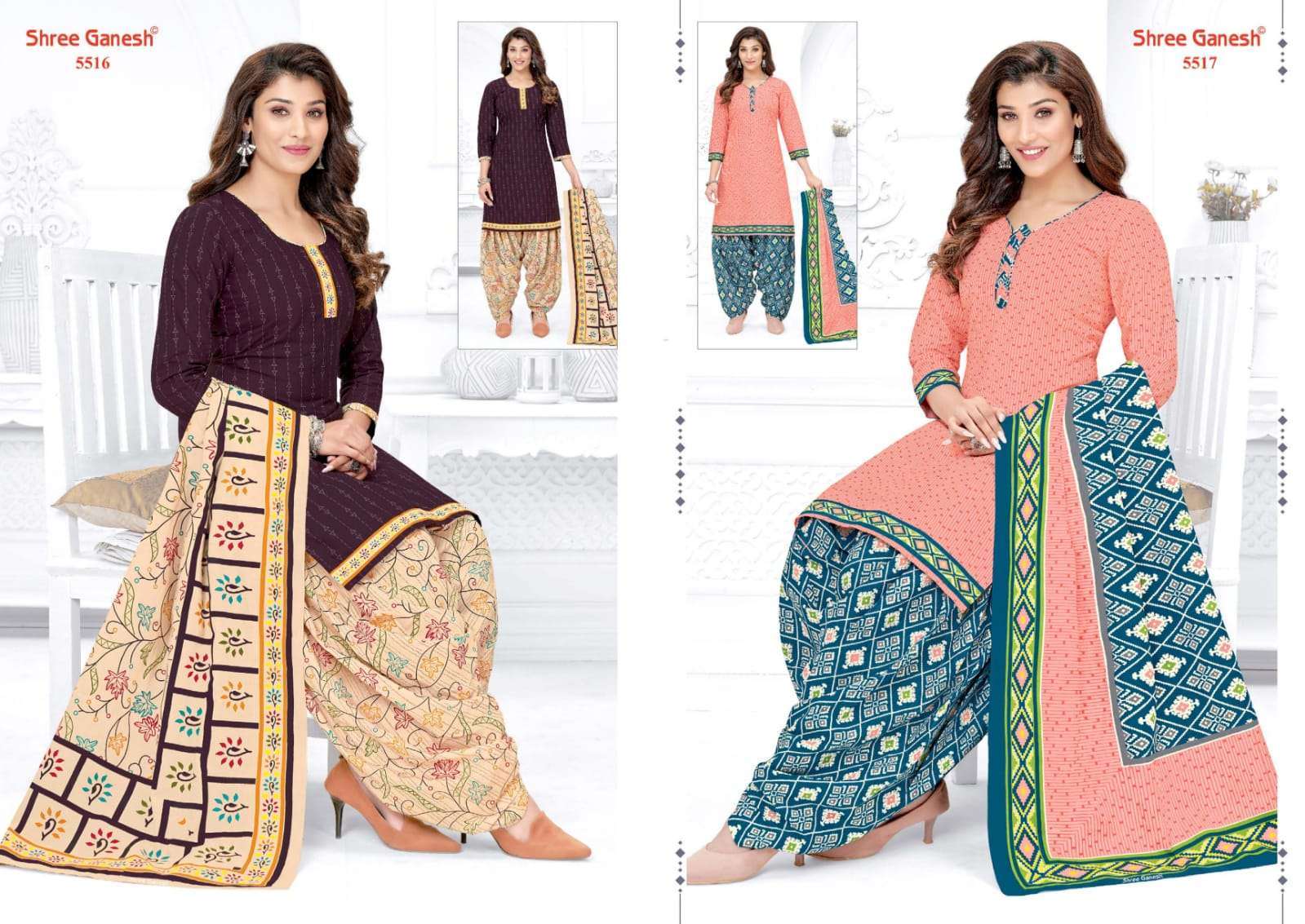 PANCHI VOL-6 BY SHREE GANESH 5501 TO 5518 SERIES BEAUTIFUL STYLISH SUITS FANCY COLORFUL CASUAL WEAR & ETHNIC WEAR & READY TO WEAR HEAVY COTTON PRINTED DRESSES AT WHOLESALE PRICE