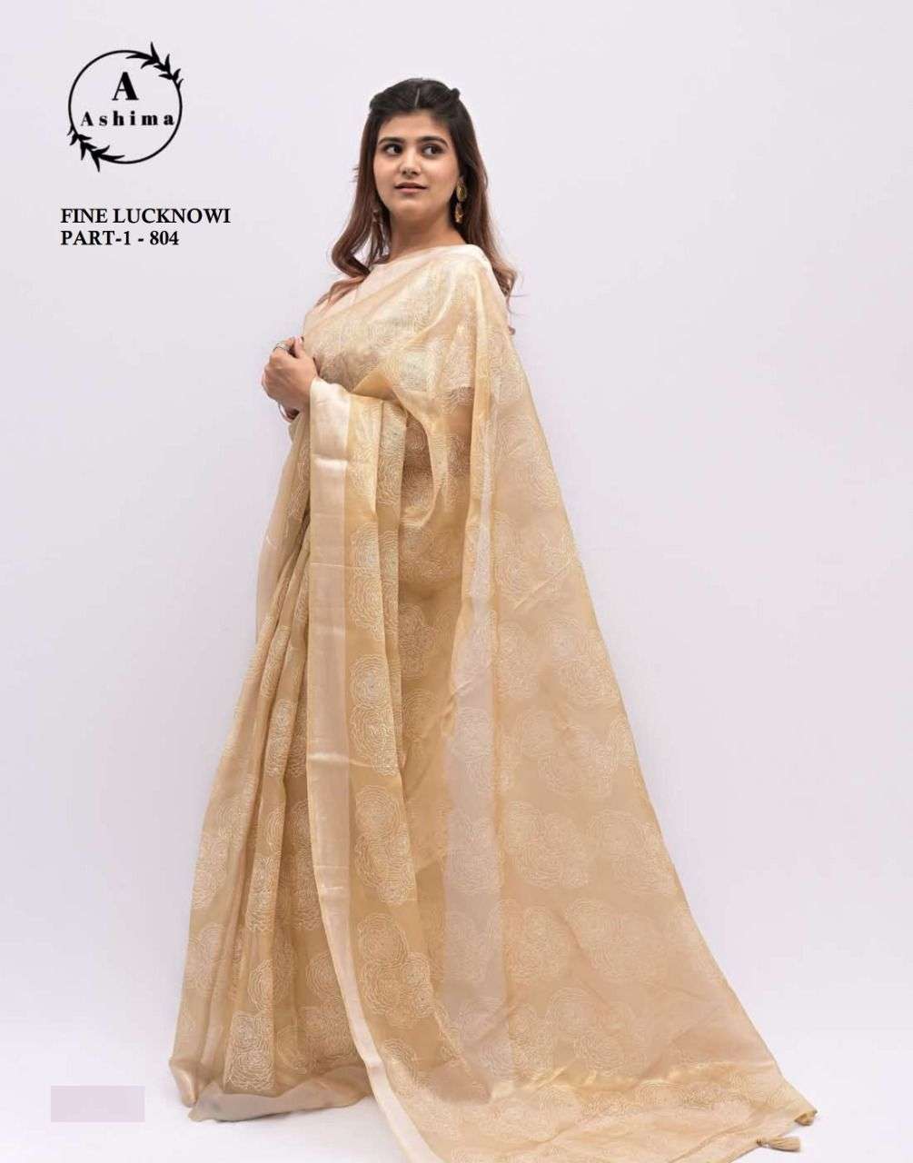 FINE LUCKNOWI BY ASHIMA 801 TO 808 SERIES INDIAN TRADITIONAL WEAR COLLECTION BEAUTIFUL STYLISH FANCY COLORFUL PARTY WEAR & OCCASIONAL WEAR GEORGETTE EMBROIDERED SAREES AT WHOLESALE PRICE