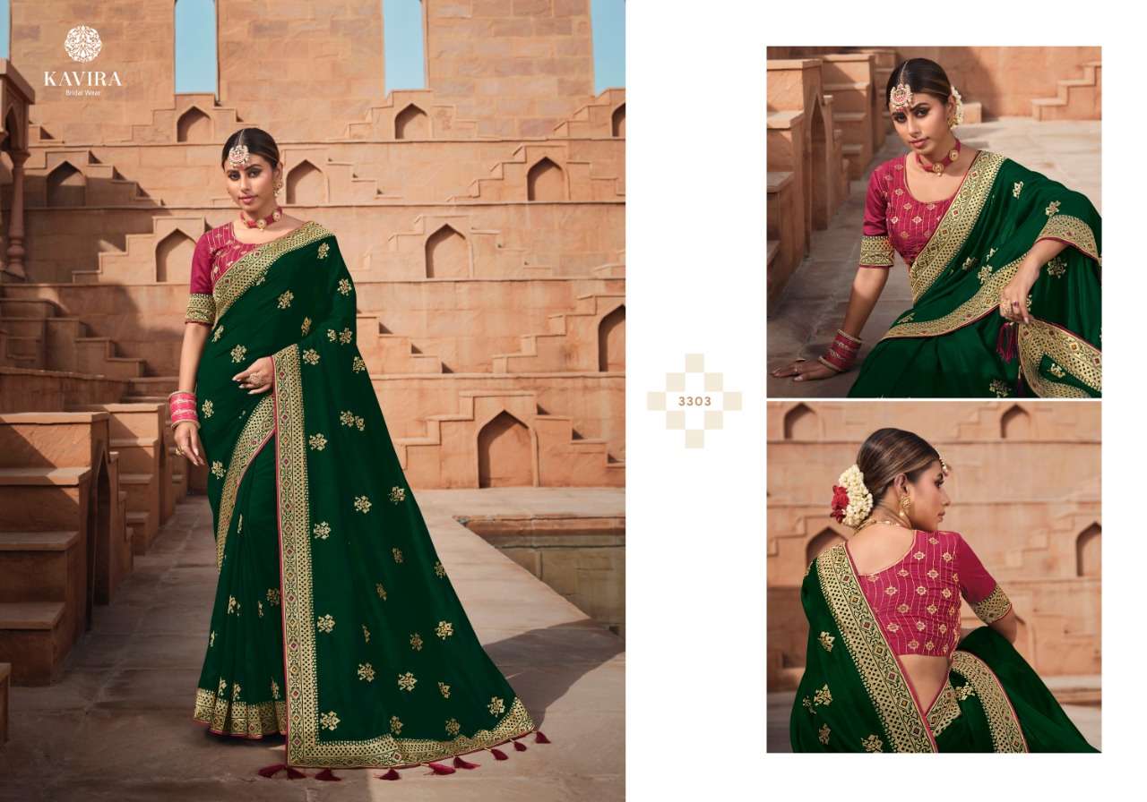 MANJARI BY KAVIRA 3301 TO 3309 SERIES INDIAN TRADITIONAL WEAR COLLECTION BEAUTIFUL STYLISH FANCY COLORFUL PARTY WEAR & OCCASIONAL WEAR GEORGETTE WITH WORK SAREES AT WHOLESALE PRICE