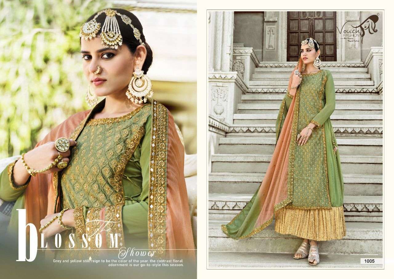 TAMANNA BY VOUCHE 1001 TO 1007 SERIES BEAUTIFUL ANARKALI SUITS COLORFUL STYLISH FANCY CASUAL WEAR & ETHNIC WEAR SILK/GEORGETTE DRESSES AT WHOLESALE PRICE