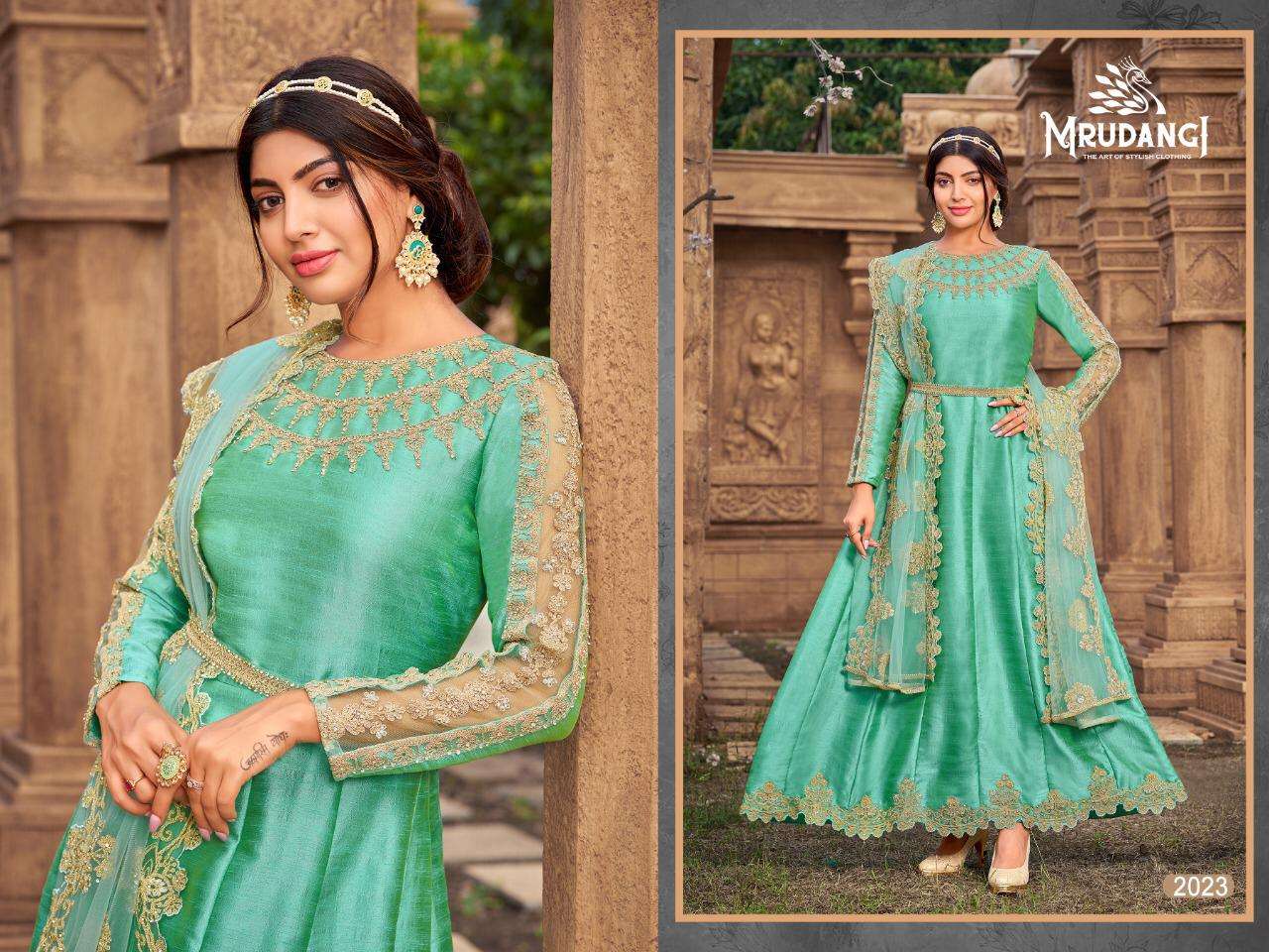 SANJH BY MRUDANGI 2019 TO 2024 SERIES BEAUTIFUL STYLISH ANARKALI SUITS FANCY COLORFUL CASUAL WEAR