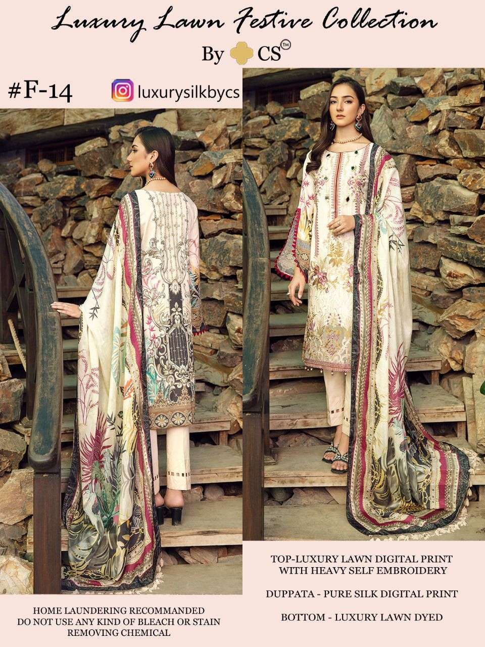 LUXURY LAWN FESTIVE COLLECTION VOL-4 BY CS 14 TO 17 SERIES BEAUTIFUL PAKISTANI SUITS STYLISH FANCY COLORFUL PARTY WEAR & OCCASIONAL WEAR LUXURY LAWN DIGITAL PRINT AT WHOLESALE PRICE