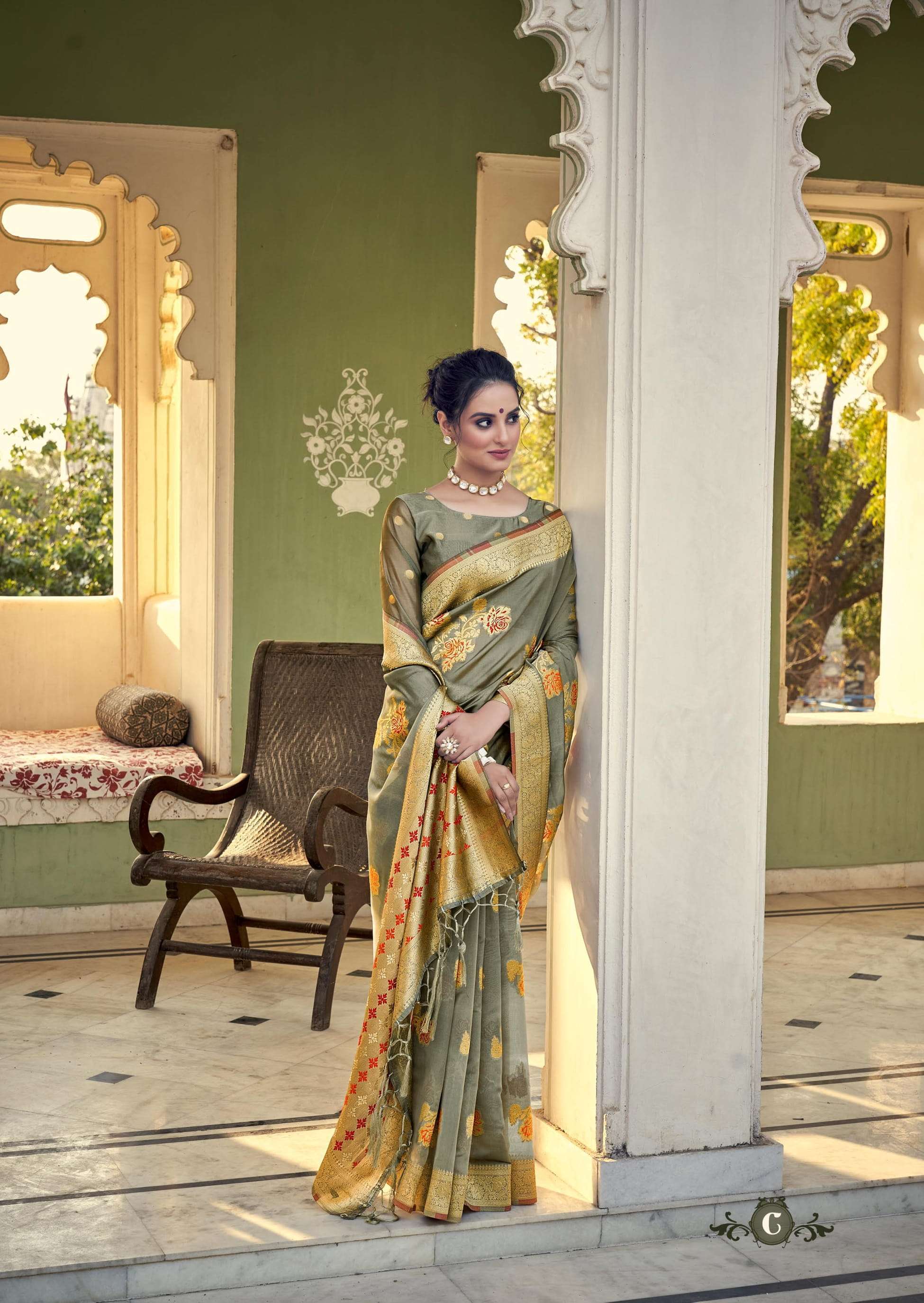 ORGENZA WEAVES BY SHANGRILA A TO F SERIES INDIAN TRADITIONAL WEAR COLLECTION BEAUTIFUL STYLISH FANCY COLORFUL PARTY WEAR & OCCASIONAL WEAR PURE GEORGETTE PRINTED SAREES AT WHOLESALE PRICE