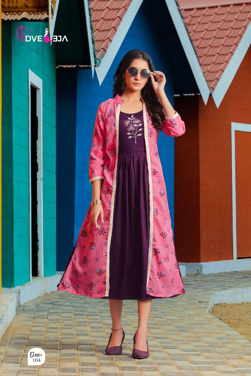 ATTRACTION BY DVEEJA 101 TO 108 SERIES DESIGNER STYLISH FANCY COLORFUL BEAUTIFUL PARTY WEAR & ETHNIC WEAR COLLECTION HEAVY RAYON KURTIS AT WHOLESALE PRICE