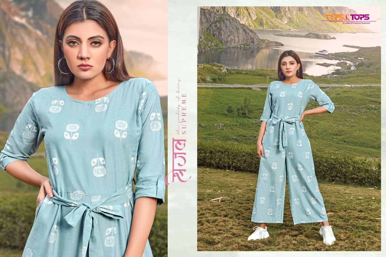 JUMPSUIT VOL-9 BY TIPS AND TOPS 901 TO 906 SERIES DESIGNER STYLISH FANCY COLORFUL BEAUTIFUL PARTY WEAR & ETHNIC WEAR COLLECTION HEAVY RAYON PRINT JUMPSUIT AT WHOLESALE PRICE