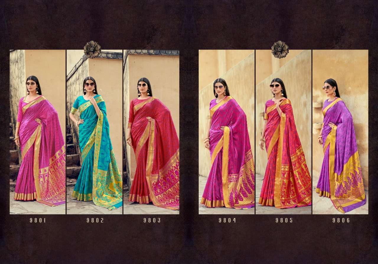 ANASTASIA BY RAJPATH 9801 TO 9806 SERIES INDIAN TRADITIONAL WEAR COLLECTION BEAUTIFUL STYLISH FANCY COLORFUL PARTY WEAR & OCCASIONAL WEAR SOFT BANARASI SAREES AT WHOLESALE PRICE