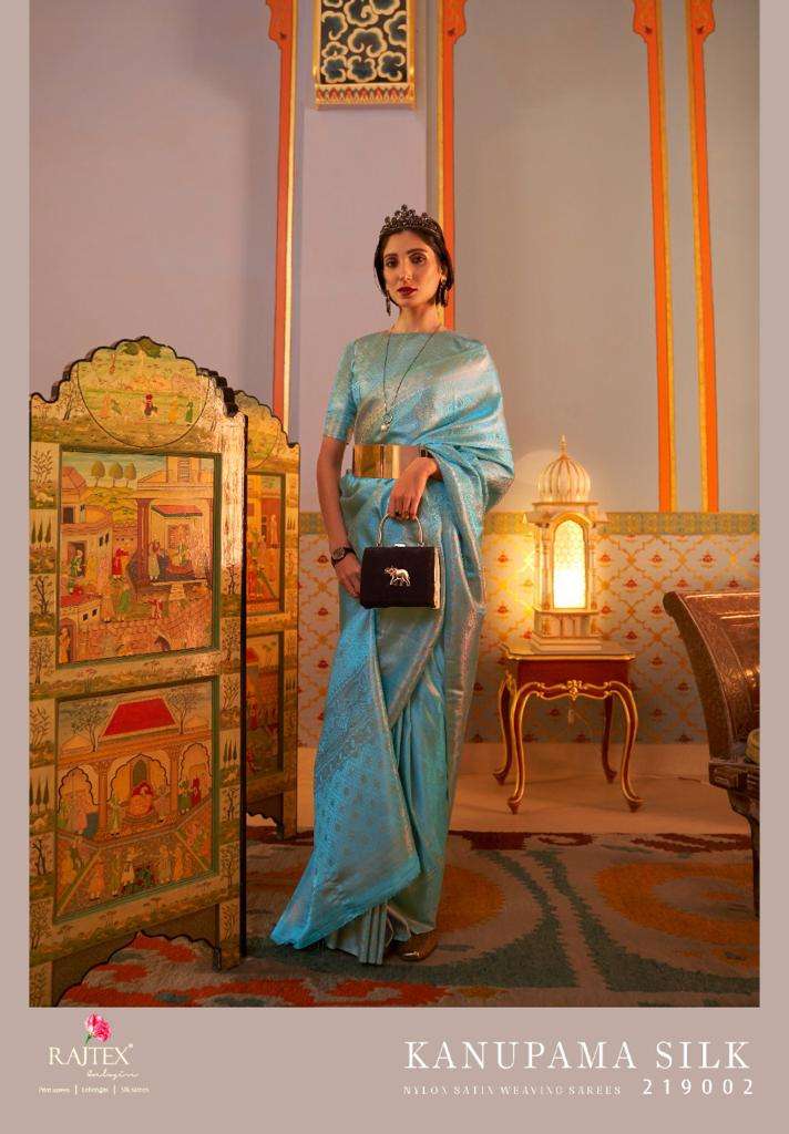 Kanupama Silk By Raj Tex 219001 To 219006 Series Indian Traditional Wear Collection Beautiful Stylish Fancy Colorful Party Wear & Occasional Wear Two Tone Satin Silk Sarees At Wholesale Price