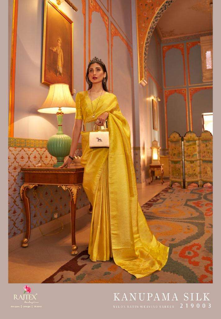 Kanupama Silk By Raj Tex 219001 To 219006 Series Indian Traditional Wear Collection Beautiful Stylish Fancy Colorful Party Wear & Occasional Wear Two Tone Satin Silk Sarees At Wholesale Price