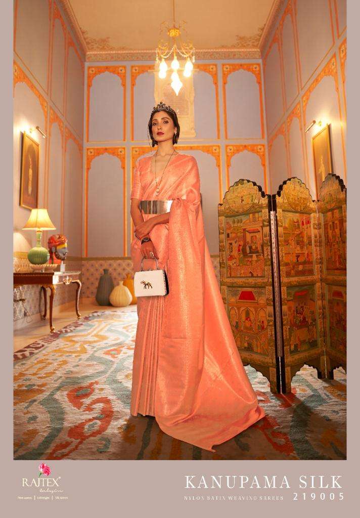 Kanupama Silk By Raj Tex 219001 To 219006 Series Indian Traditional Wear Collection Beautiful Stylish Fancy Colorful Party Wear & Occasional Wear Two Tone Satin Silk Sarees At Wholesale Price