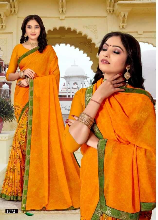 GOLDEN JHUMKE VOL-42 BY KODAS 1767 TO 1774 SERIES INDIAN TRADITIONAL WEAR COLLECTION BEAUTIFUL STYLISH FANCY COLORFUL PARTY WEAR & OCCASIONAL WEAR HEAVY RENIAL SAREES AT WHOLESALE PRICE