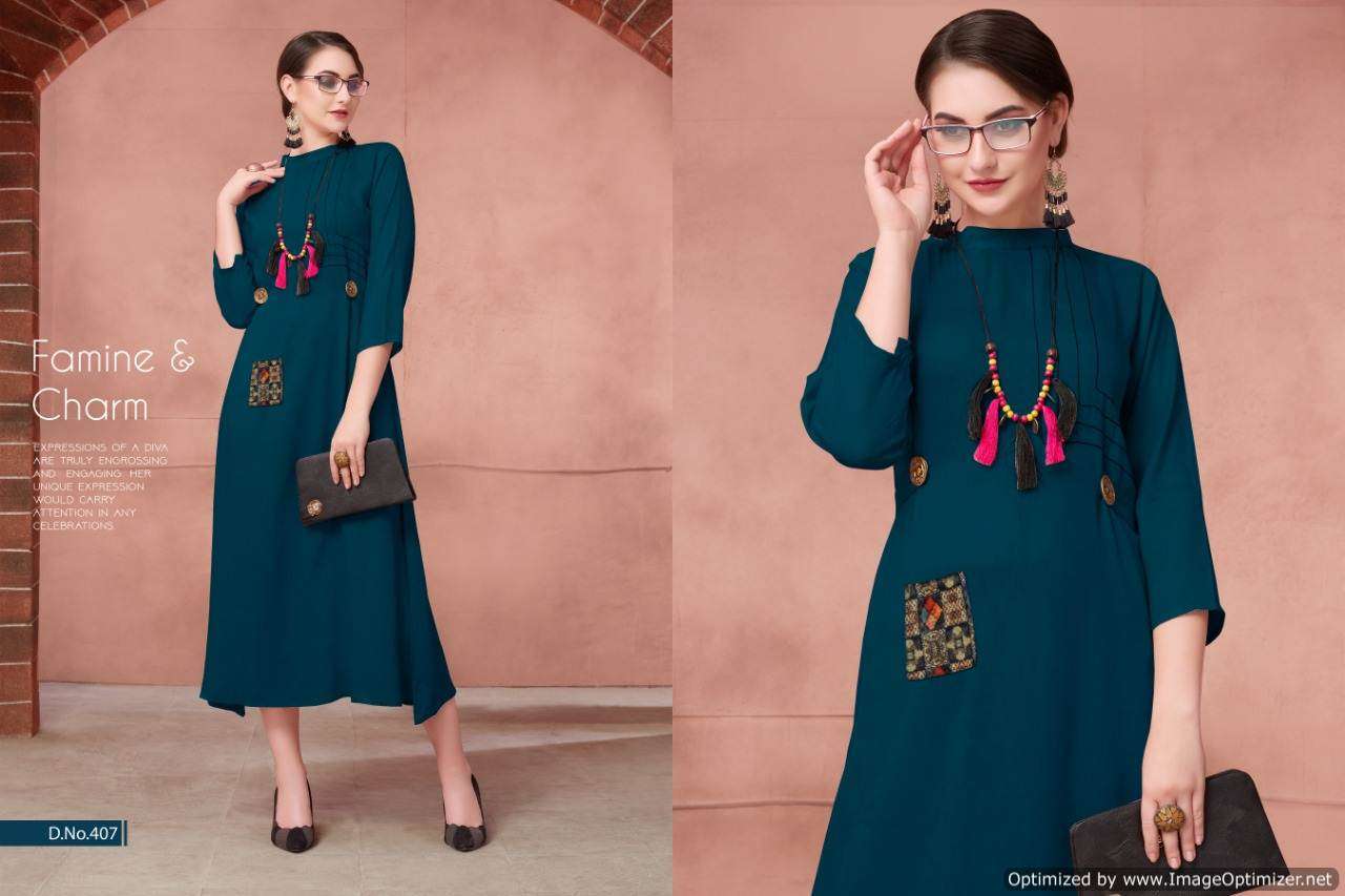PULPEE VOL-4 BY KAJRI STYLE 401 TO 408 SERIES BEAUTIFUL STYLISH FANCY COLORFUL CASUAL WEAR & ETHNIC WEAR HEAVY RAYON GOWNS AT WHOLESALE PRICE