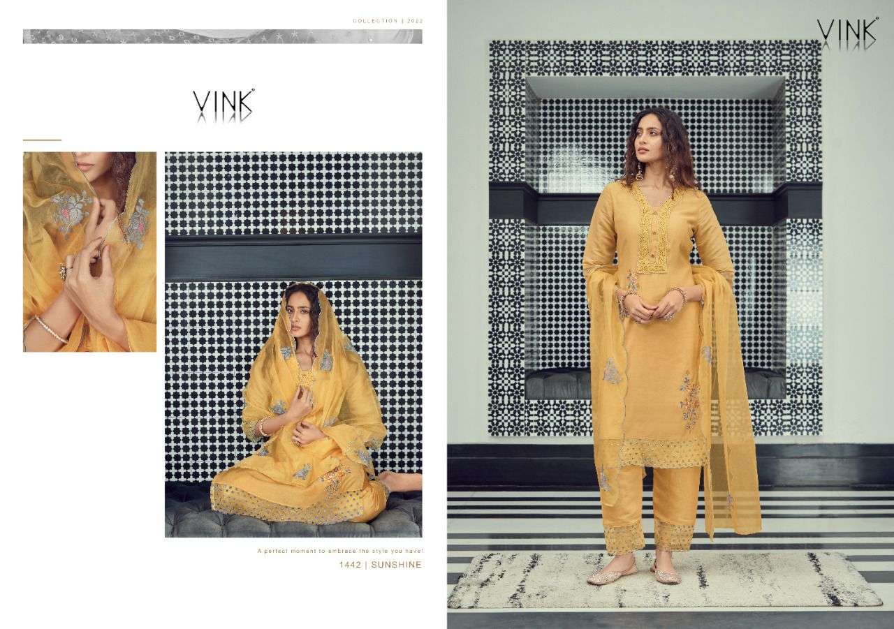 SUNSHINE BY VINK 1001 TO 1006 SERIES BEAUTIFUL SUITS COLORFUL STYLISH FANCY CASUAL WEAR & ETHNIC WEAR SILK EMBROIDERED DRESSES AT WHOLESALE PRICE
