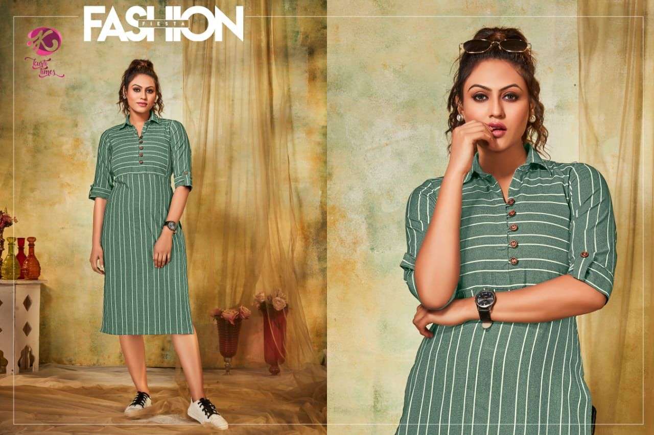 ENLIGHT BY KURTI TIMES 101 TO 104 SERIES DESIGNER STYLISH FANCY COLORFUL BEAUTIFUL PARTY WEAR & ETHNIC WEAR COLLECTION COTTON KURTIS AT WHOLESALE PRICE