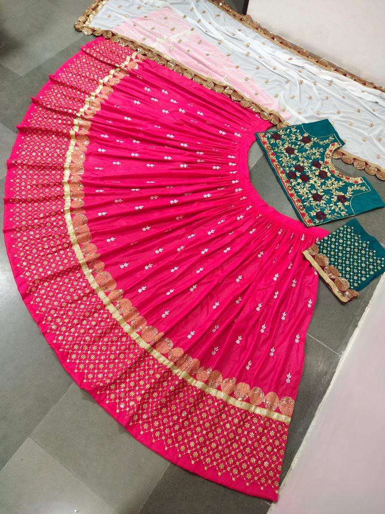 VD-031-5002 BY FASHID WHOLESALE DESIGNER BEAUTIFUL NAVRATRI COLLECTION OCCASIONAL WEAR & PARTY WEAR SOFT TAFFETA SILK LEHENGAS AT WHOLESALE PRICE