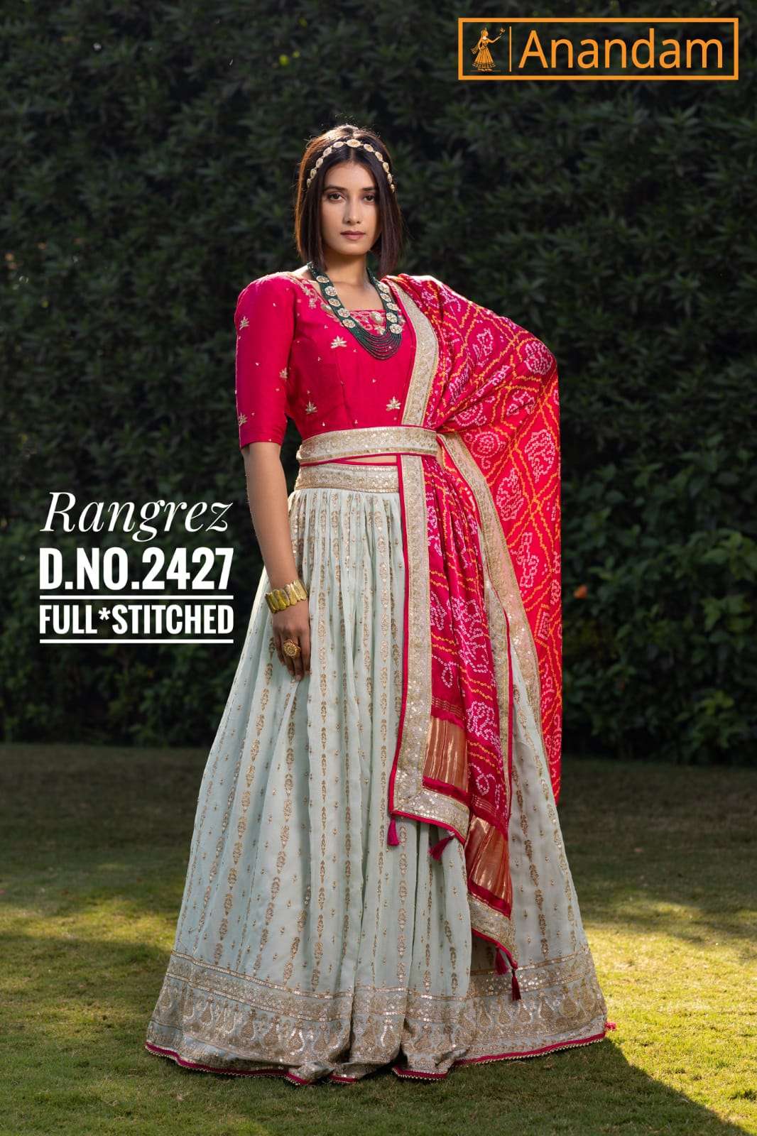 RANGREZ BY ANANDAM 2425 TO 2427 SERIES DESIGNER BEAUTIFUL NAVRATRI COLLECTION OCCASIONAL WEAR & PARTY WEAR FANCY LEHENGAS AT WHOLESALE PRICE