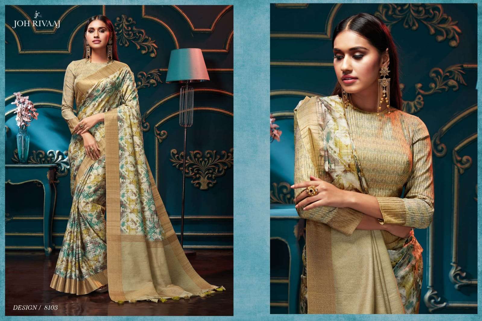 JYOTI BY JOH RIVAAJ 8101 TO 8108 SERIES INDIAN TRADITIONAL WEAR COLLECTION BEAUTIFUL STYLISH FANCY COLORFUL PARTY WEAR & OCCASIONAL WEAR FANCY SAREES AT WHOLESALE PRICE