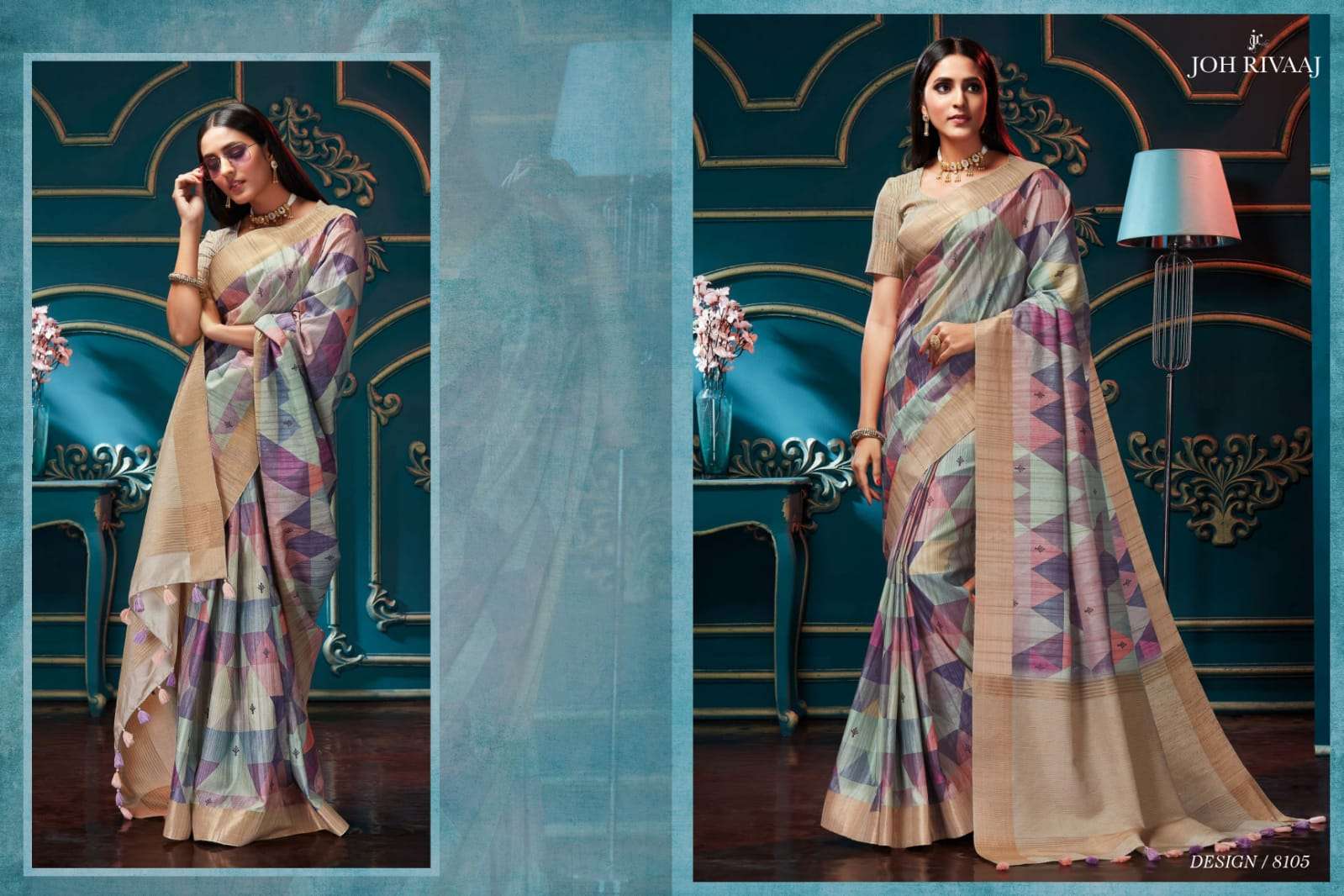 JYOTI BY JOH RIVAAJ 8101 TO 8108 SERIES INDIAN TRADITIONAL WEAR COLLECTION BEAUTIFUL STYLISH FANCY COLORFUL PARTY WEAR & OCCASIONAL WEAR FANCY SAREES AT WHOLESALE PRICE