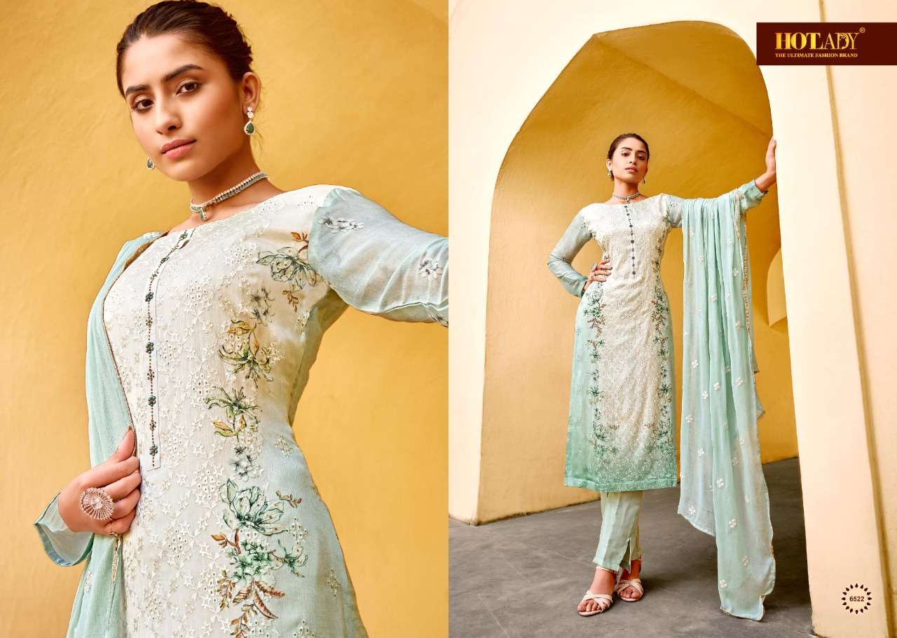 Tasmeen By Hot Lady 6521 To 6526 Series Beautiful Suits Colorful Stylish Fancy Casual Wear & Ethnic Wear Viscose Chinnon Chiffon Dresses At Wholesale Price