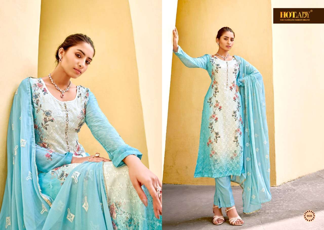 Tasmeen By Hot Lady 6521 To 6526 Series Beautiful Suits Colorful Stylish Fancy Casual Wear & Ethnic Wear Viscose Chinnon Chiffon Dresses At Wholesale Price