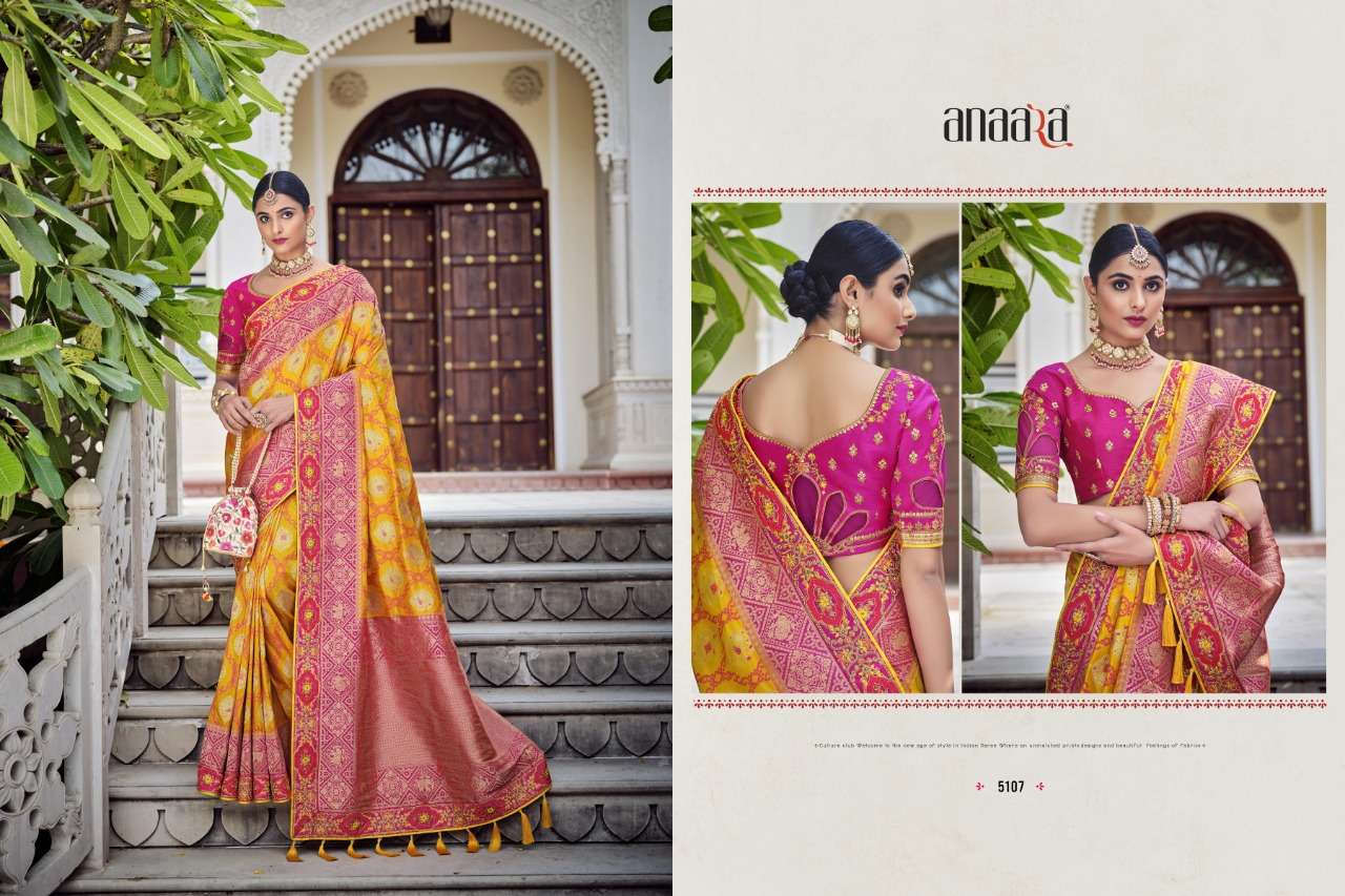 ANAARA 5101 SERIES BY TATHASTU 5101 TO 5109 SERIES DESIGNER BEAUTIFUL NAVRATRI COLLECTION OCCASIONAL WEAR & PARTY WEAR FANCY SAREES AT WHOLESALE PRICE