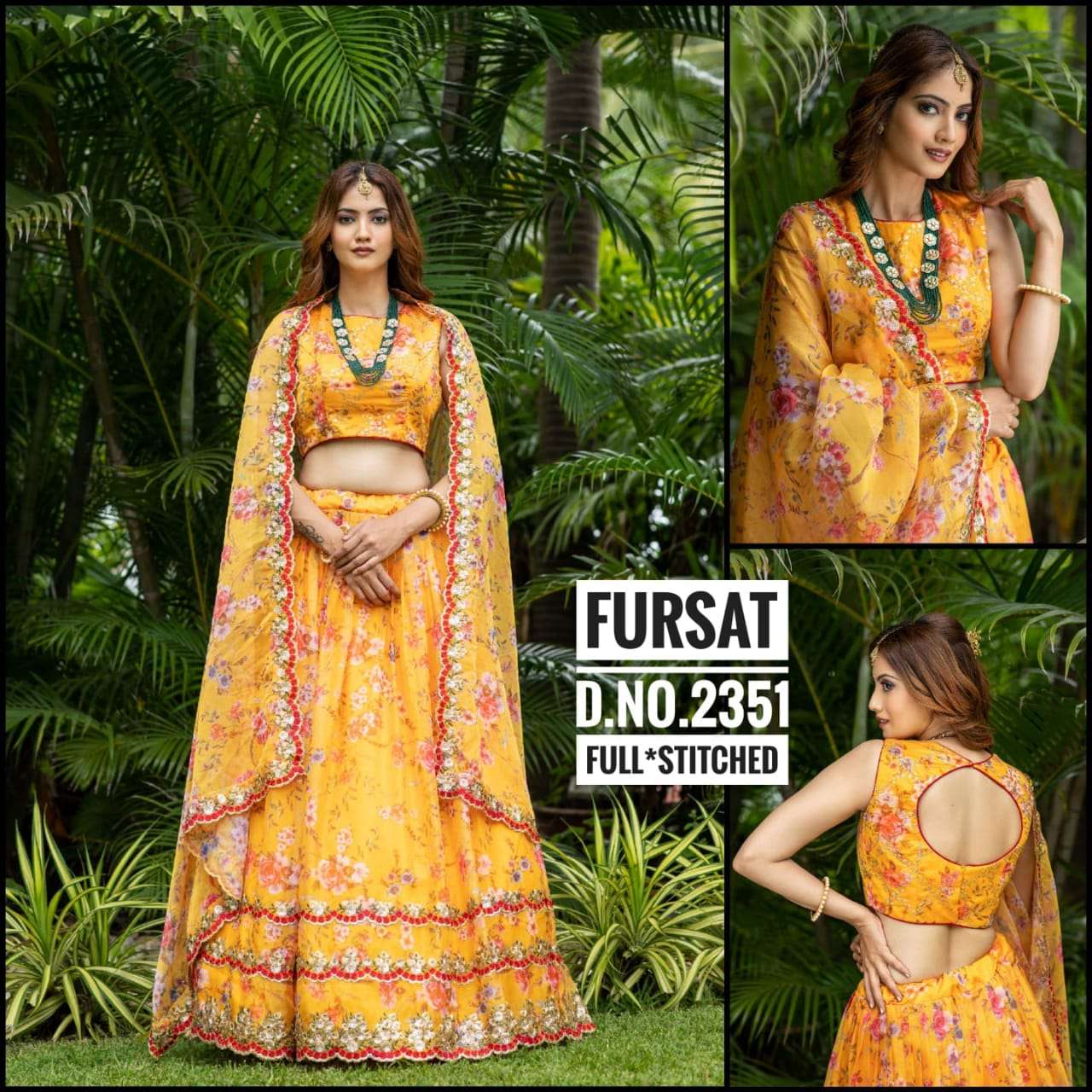 FURSAT BY ANANDAM 2351 TO 2355 SERIES DESIGNER BEAUTIFUL NAVRATRI COLLECTION OCCASIONAL WEAR & PARTY WEAR ORGANZA LEHENGAS AT WHOLESALE PRICE