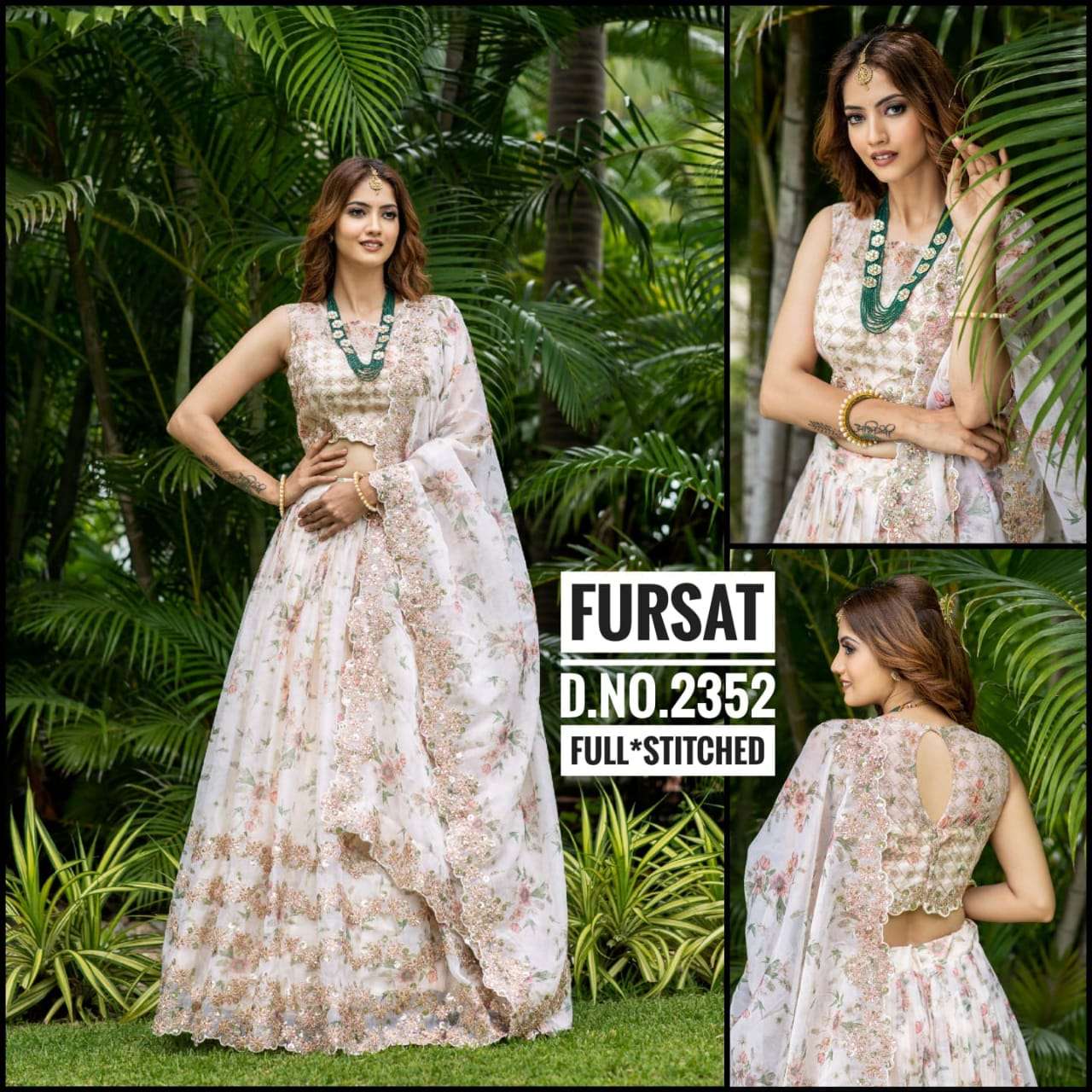 FURSAT BY ANANDAM 2351 TO 2355 SERIES DESIGNER BEAUTIFUL NAVRATRI COLLECTION OCCASIONAL WEAR & PARTY WEAR ORGANZA LEHENGAS AT WHOLESALE PRICE