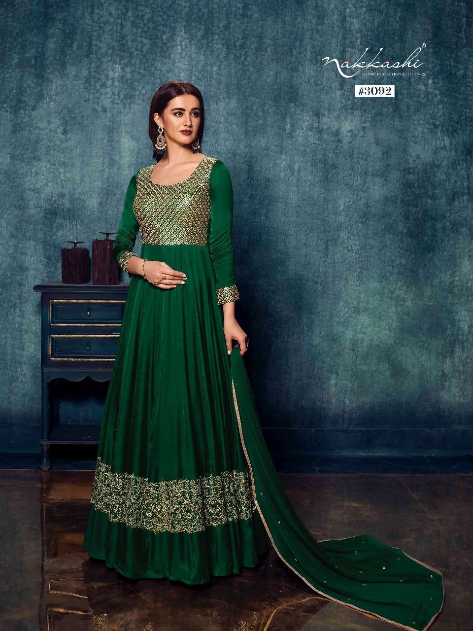 BREEZE BY NAKKASHI 3087 TO 3093 SERIES BEAUTIFUL STYLISH FANCY COLORFUL CASUAL WEAR & ETHNIC WEAR MODAL SATIN GOWNS WITH DUPATTA AT WHOLESALE PRICE