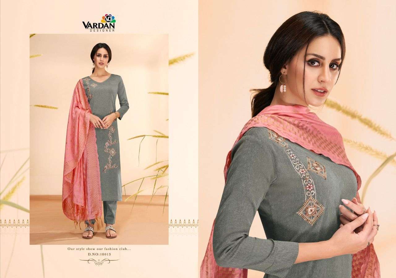 Radhika Vol-2 By Vardan Designer 1011 To 1013 Series Beautiful Suits Colorful Stylish Fancy Casual Wear & Ethnic Wear Cotton Embroidered Dresses At Wholesale Price