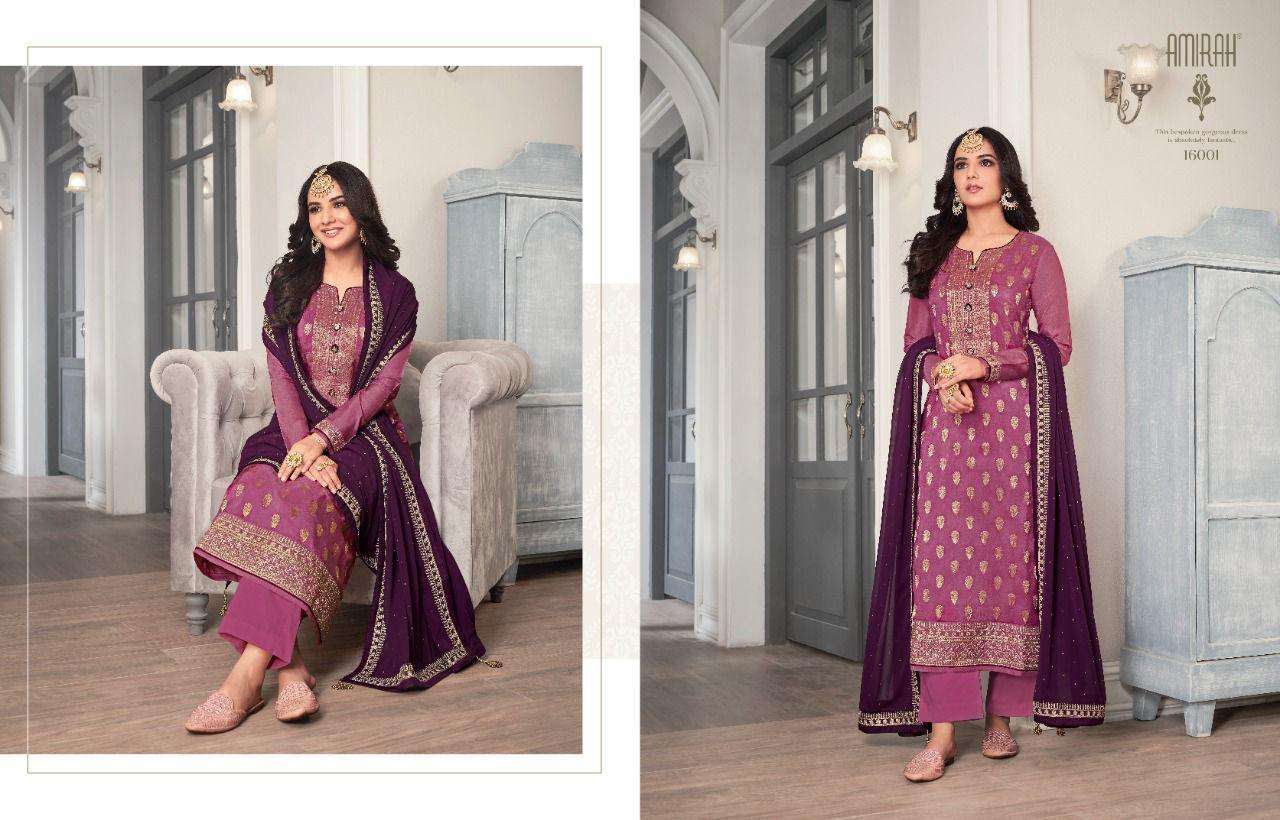 KHWAHISH BY AMIRAH 16001 TO 16006 SERIES BEAUTIFUL STYLISH SUITS FANCY COLORFUL CASUAL WEAR & ETHNIC WEAR & READY TO WEAR DOLA SILK JACQUARD DRESSES AT WHOLESALE PRICE