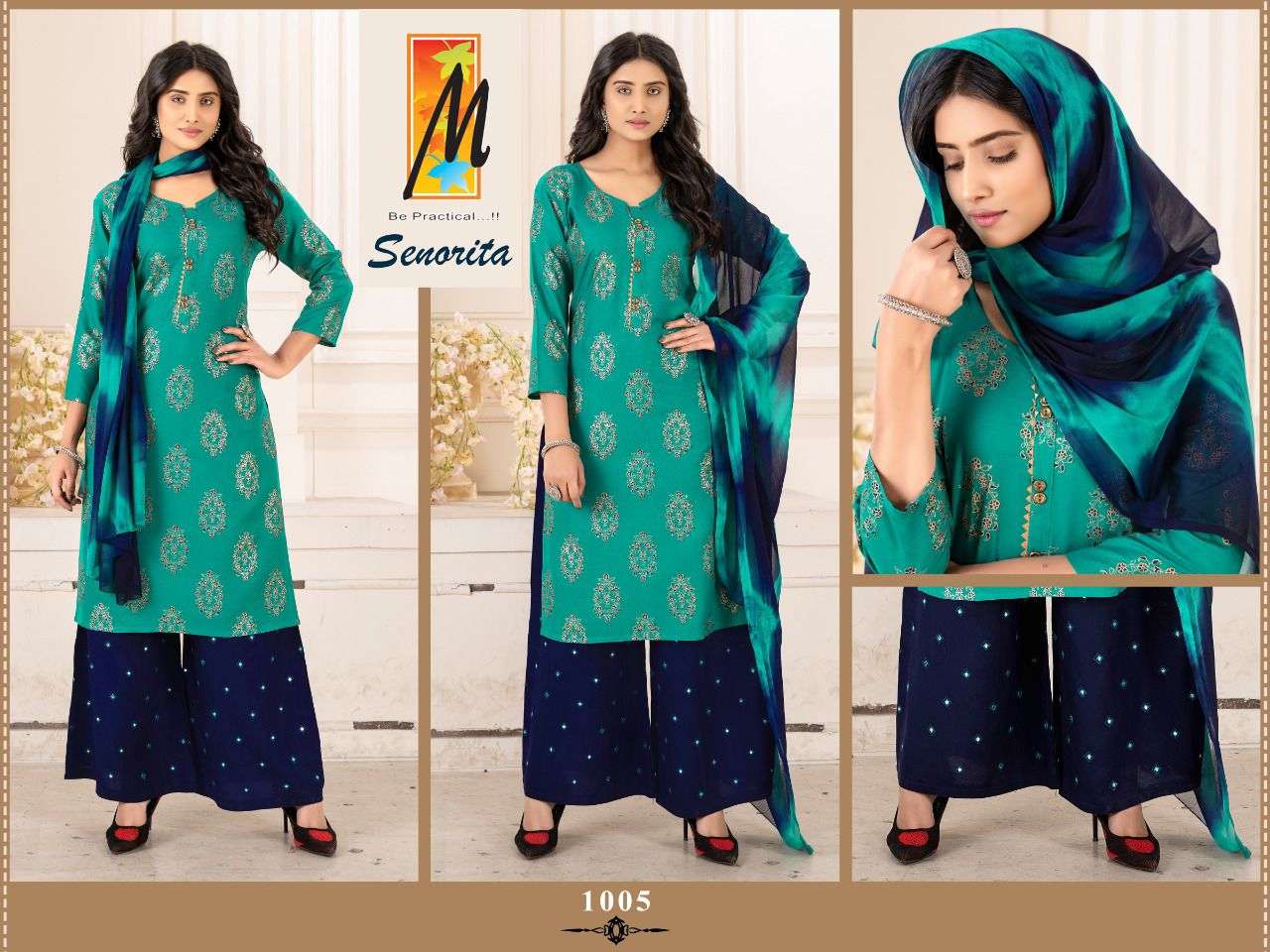 SENORITA BY MASTER 1001 TO 1008 SERIES BEAUTIFUL SHARARA SUITS COLORFUL STYLISH FANCY CASUAL WEAR & ETHNIC WEAR HEAVY RAYON EMBROIDERED DRESSES AT WHOLESALE PRICE